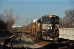 NS autorack train in winter light